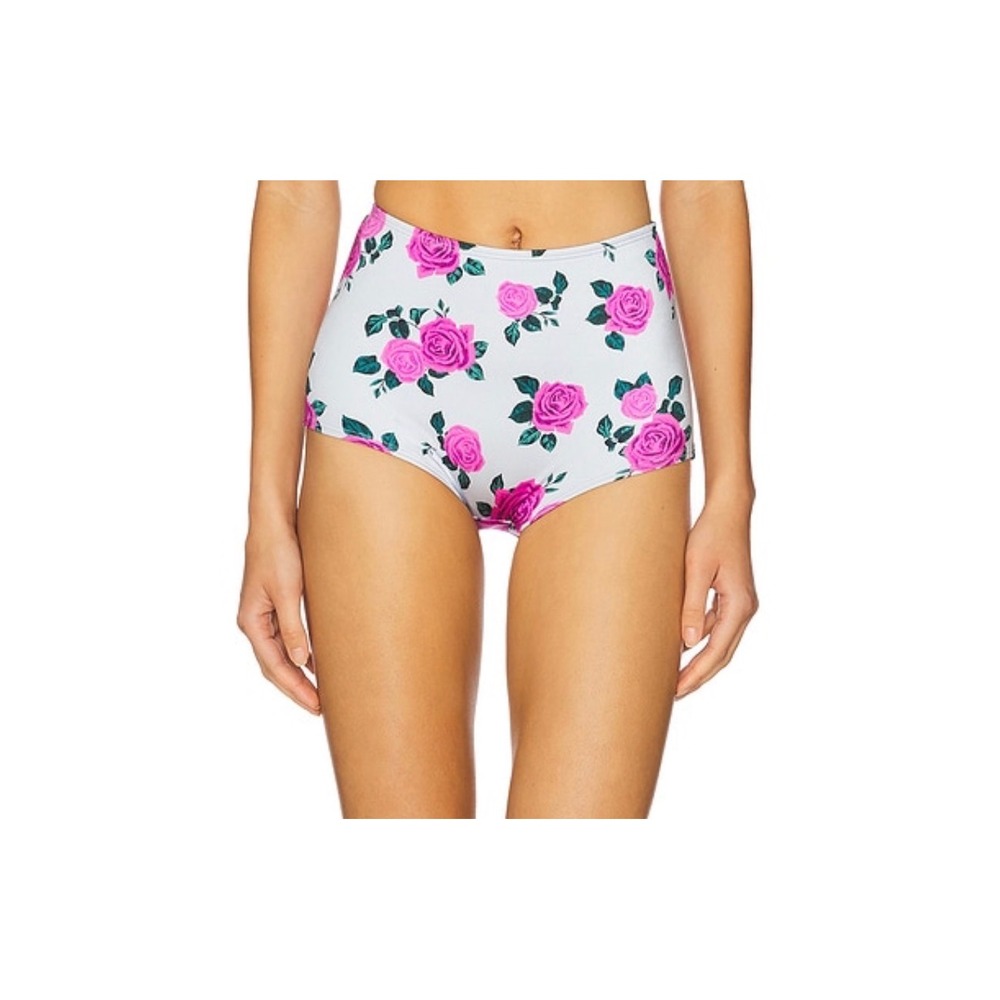 Good American Satin Boy Swim Shorts in Vintage Rose001 High Waist NWT Small